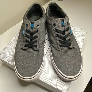 Vans Men’s Atwood Dark Grey Blue Accent Sneaker VANS Skater Shoes Size 9.5